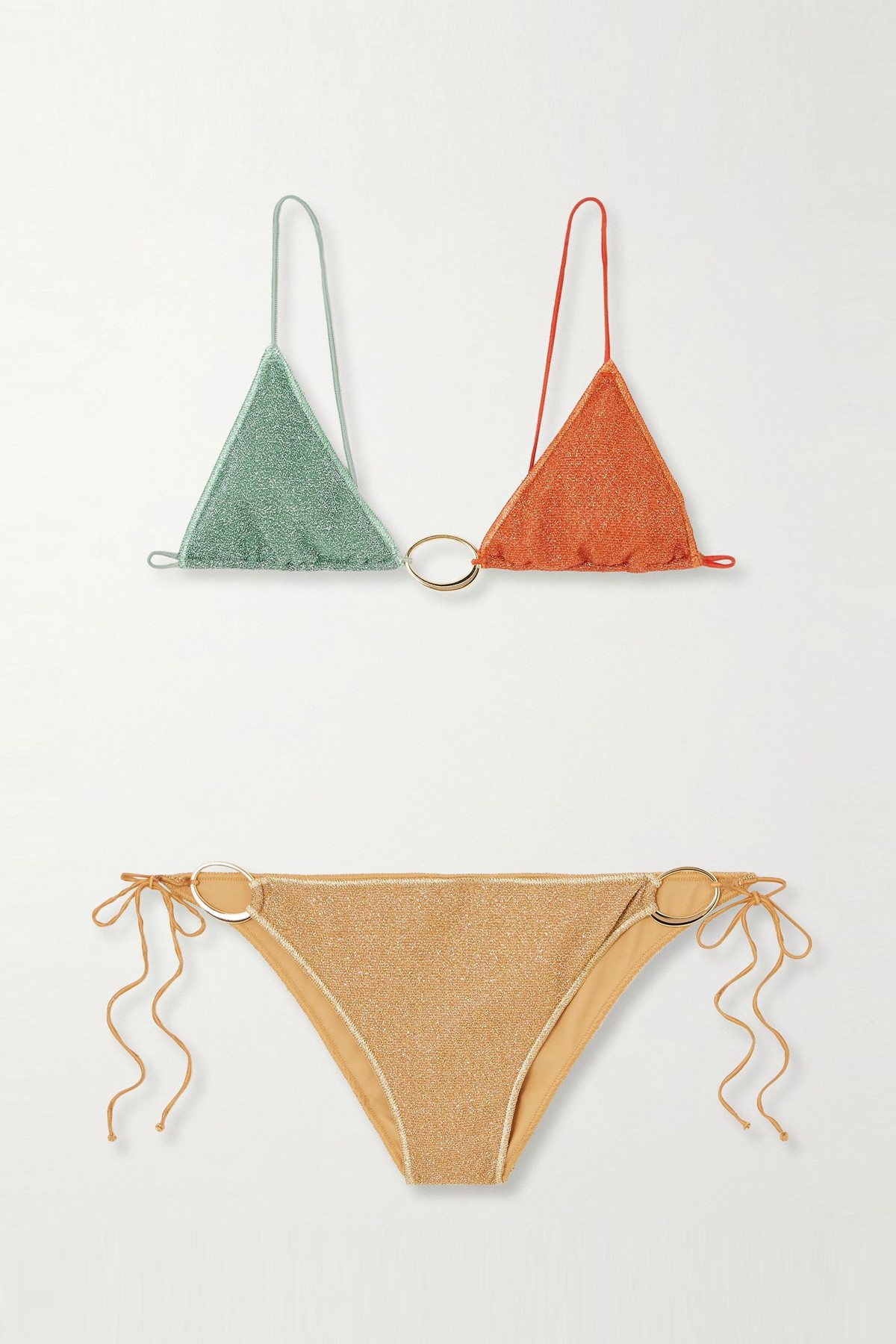 Lumière Colorè Embellished Metallic Bikini from Oséree