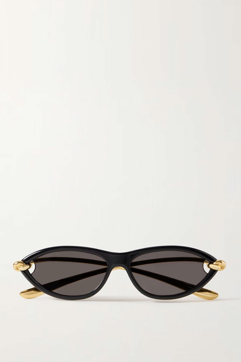 New Knot Cat-Eye Acetate & Gold-Tone Sunglasses from Bottega Veneta Eyewear