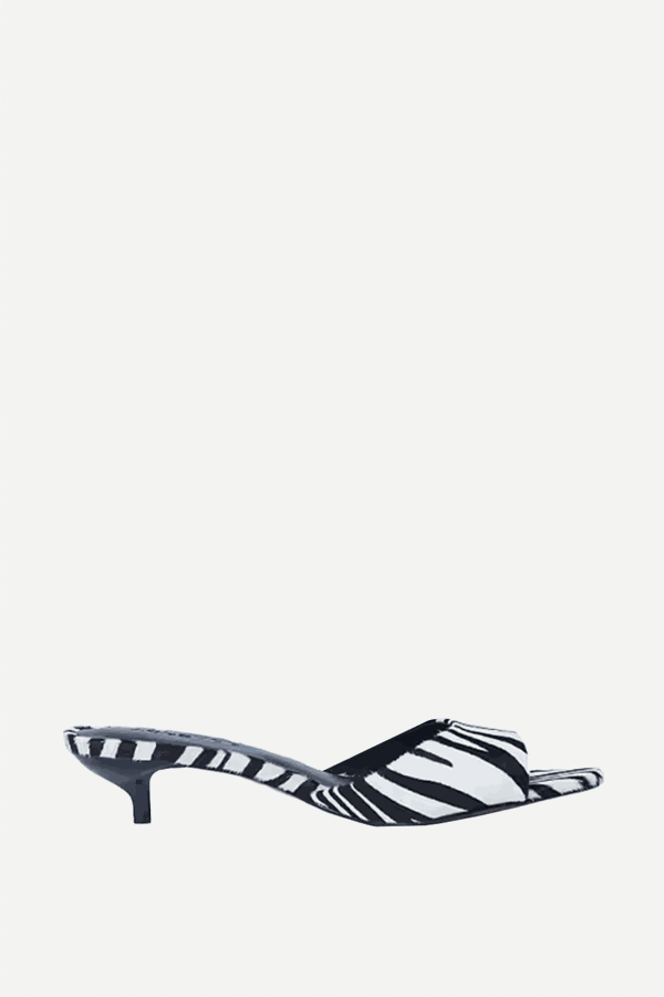 Alba Real Leather Peep Toe Kitten Heel Mules from Topshop