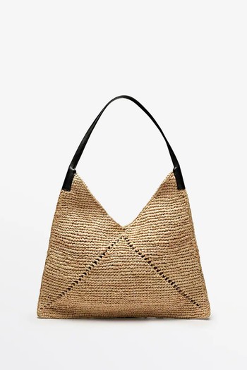 Raffia Flat Shopper Bag from Massimo Dutti