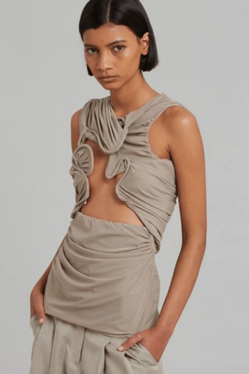 Venus Draped Cutout Stretch Jersey Top from Christopher Esber