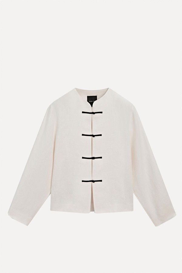 Linen Overshirt With Button Details from Massimo Dutti
