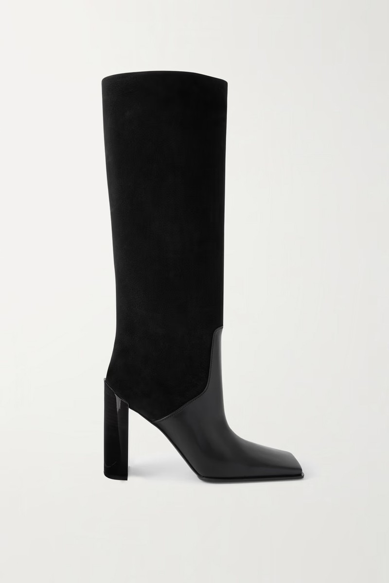 Leather & Nubuck Knee Boots from Alaïa