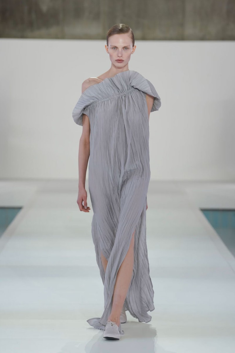 Asymmetric Pleated Silk Gown from COS