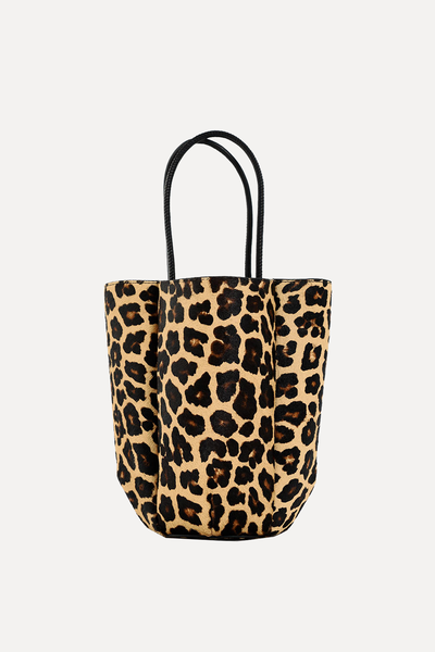 Animal Print Leather Mini Bucket Bag from Zara