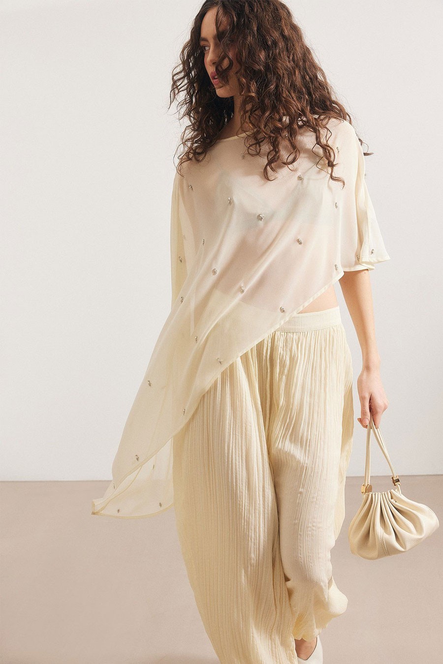 Asymmetric Rhinestone Top