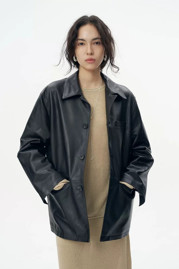 Italian Cowhide Leather Jacket from Atorie