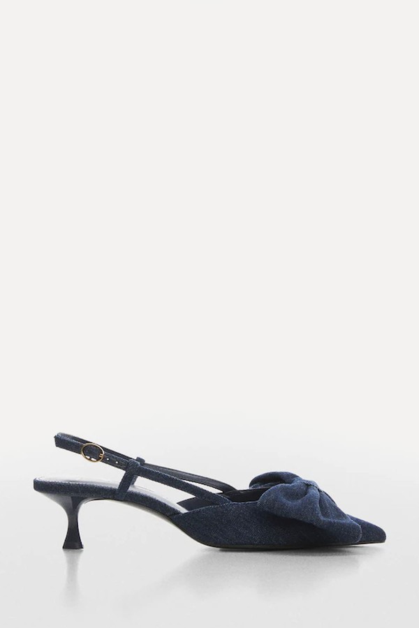 Bow-Heeled Denim Shoes