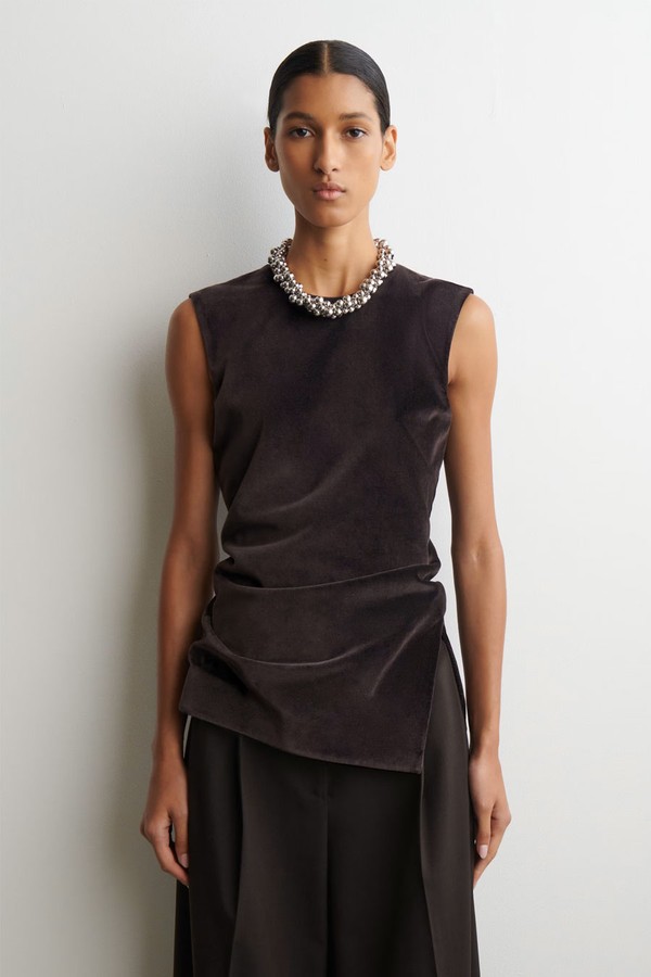 Asymmetric Velvet Top from COS