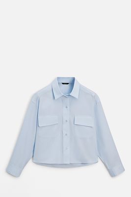 Cotton Poplin Shirt With Pockets
