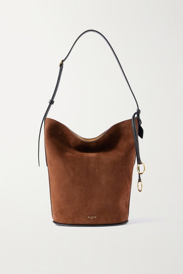 Leather-Trimmed Suede Tote from Alaïa
