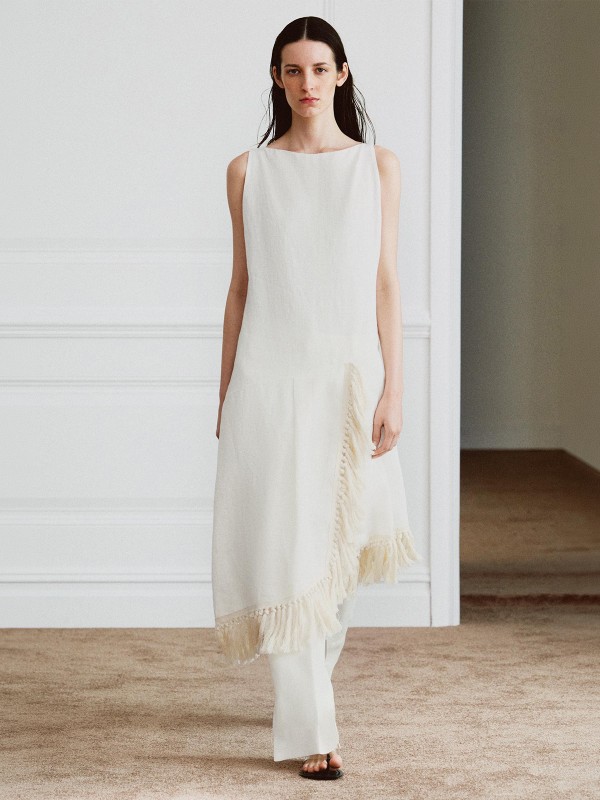 Linen Fringed Dress