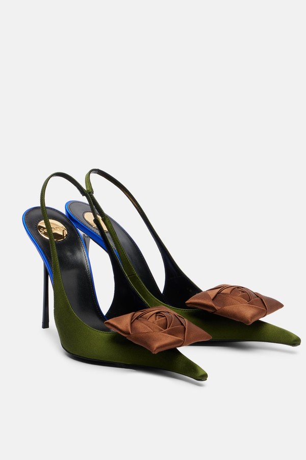 Amalia 110 Crêpe Satin Slingback Pumps from Saint Laurent