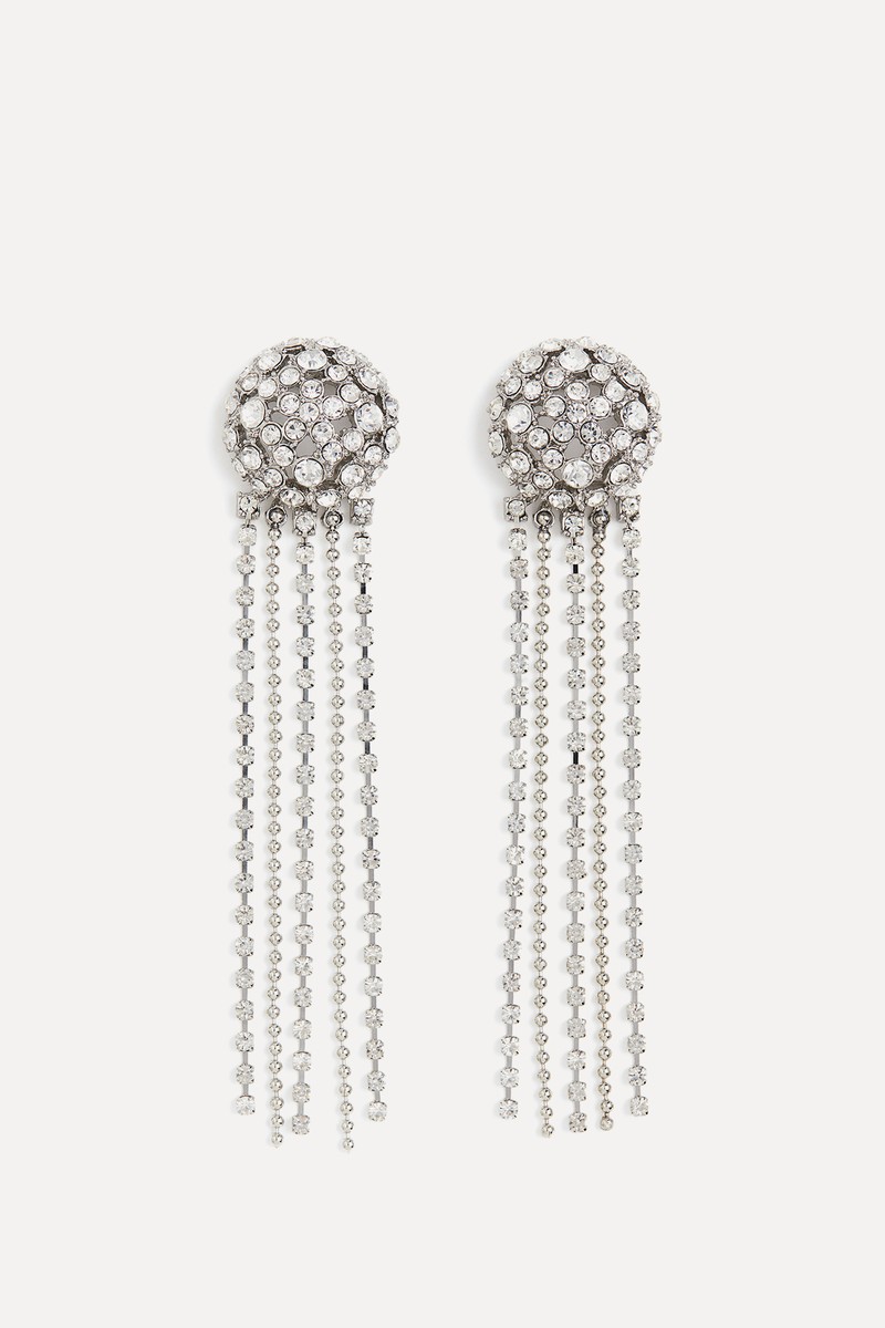 Long Rhinestone Earrings  from H&M