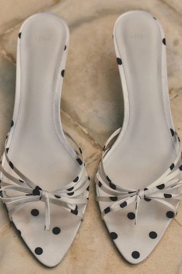 Polka-Dot Strap Sandals from Mango