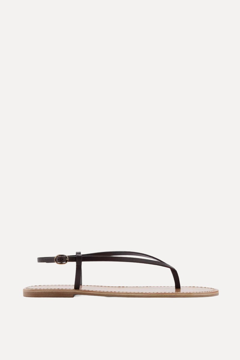 Leather Sandals With A Wide Strap from Mango