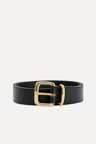 Leather Belt With Contrasting Buckle from Mango