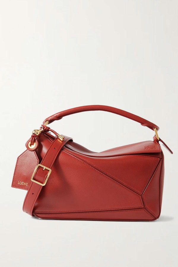 Featherlight Puzzle Textured-Leather Shoulder Bag from Loewe