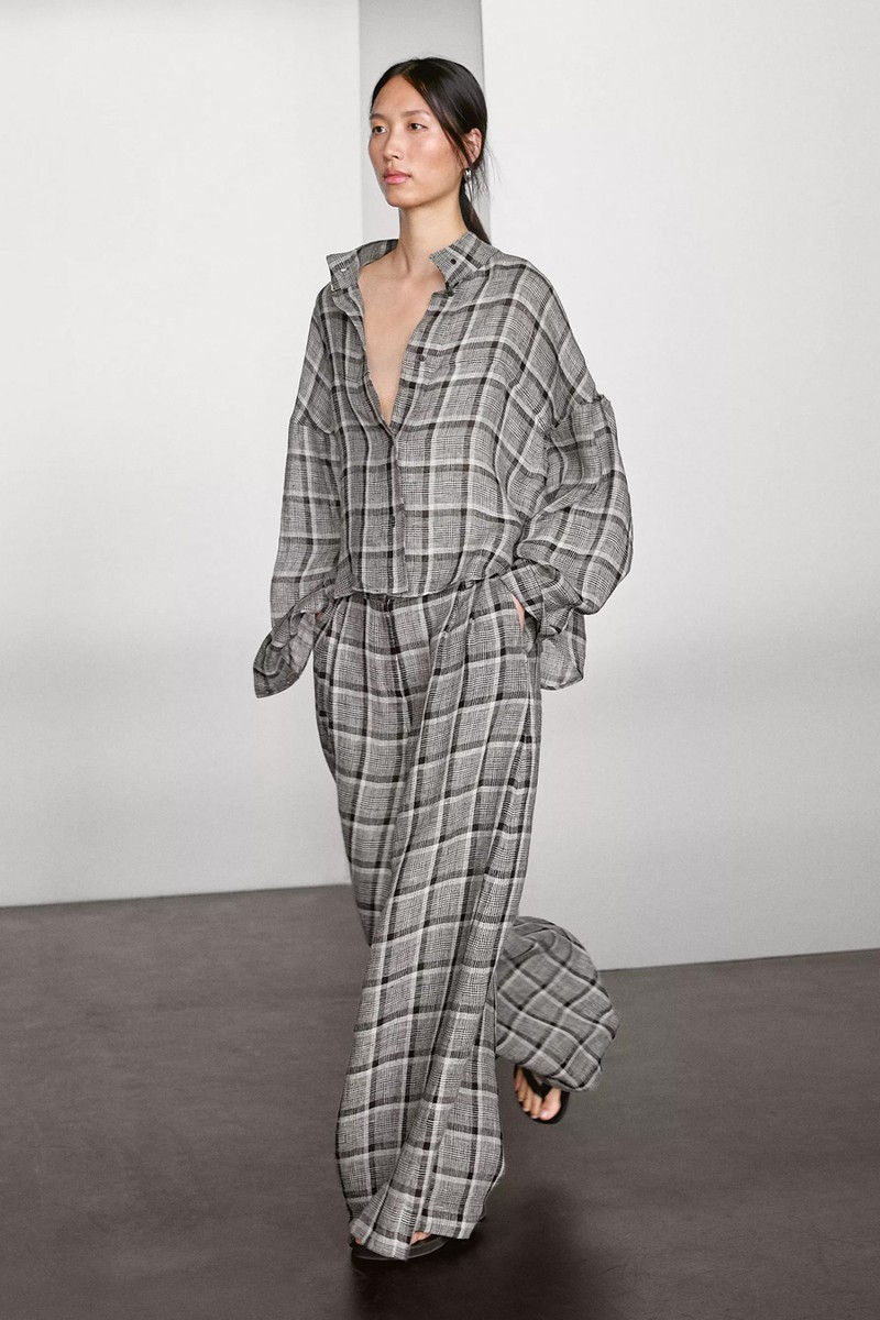 100% Linen Check Shirt from Massimo Dutti