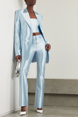 Stretch-Satin Flared Pants from Rotate Birger Christensen