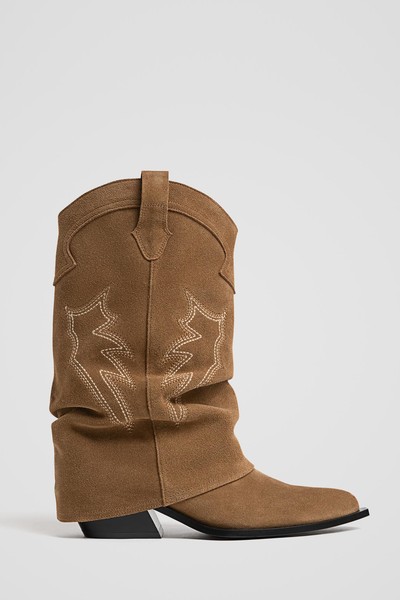 Leather Cowboy Boots from Stradivarius