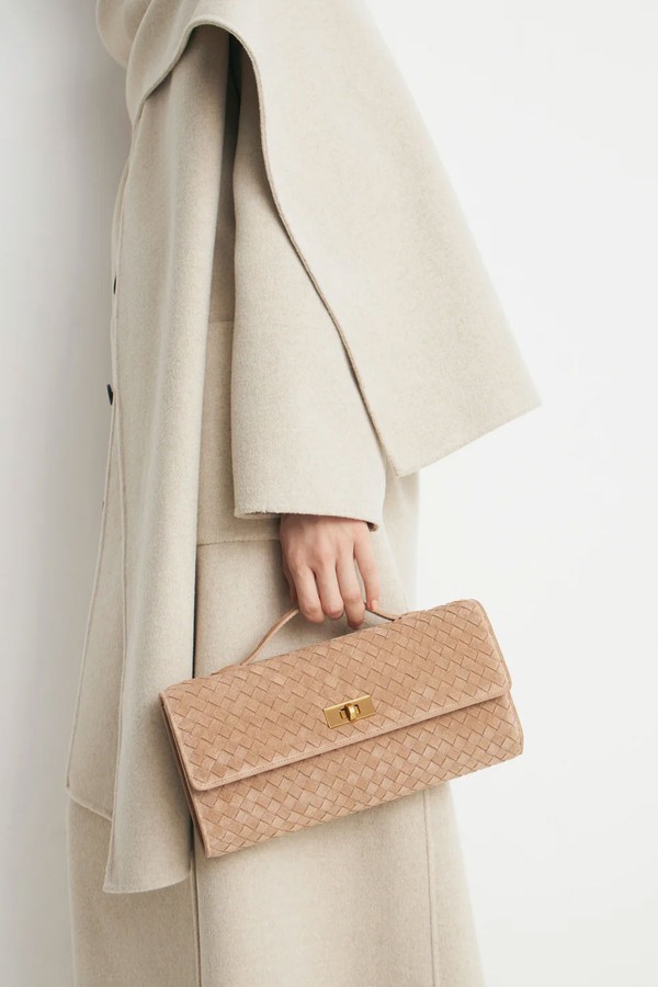 Woven Suede Clutch