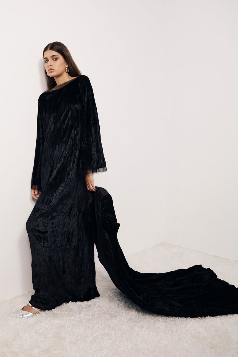 Crushed Velvet Full length Blazer from Bazza Alzouman