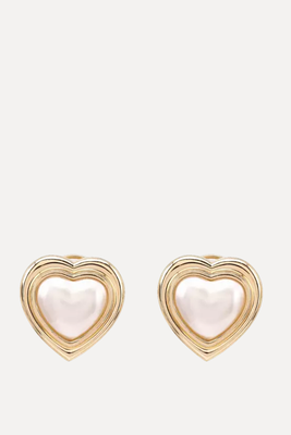 Element 79 Aether Pearl Heart Earrings from Vikjet