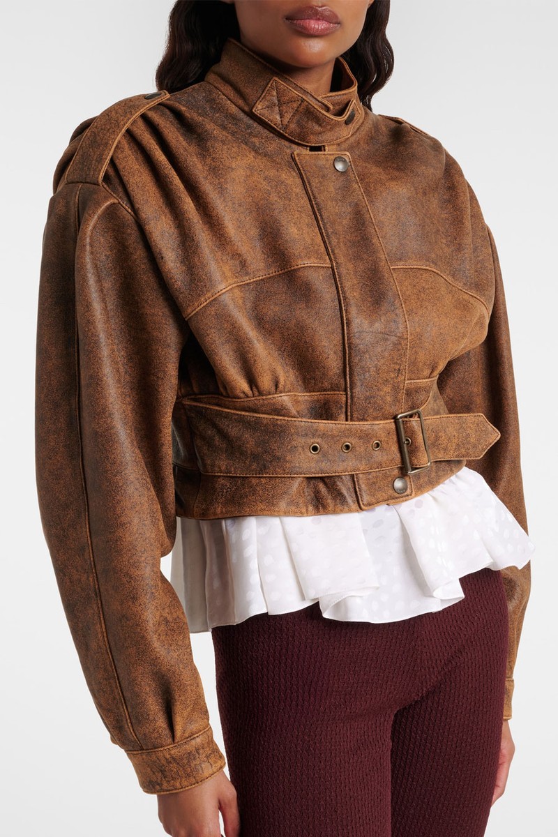Cropped Leather Biker Jacket from Chloé