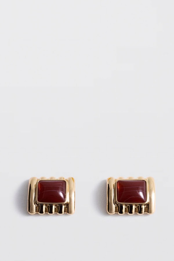 Combined Square Relief Earrings from Mango