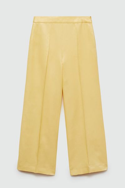 Flared Trousers With Pleated Detail