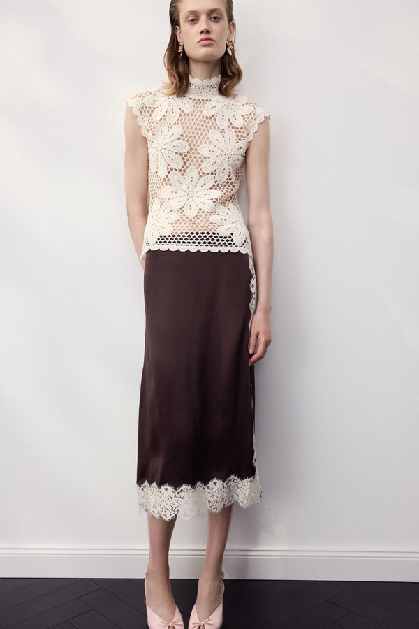 Knitted Crochet Look Top