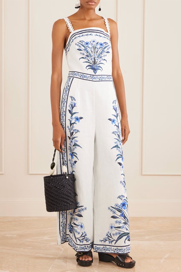 Flowers Arch Printed Linen Jumpsuit from FARM RIO