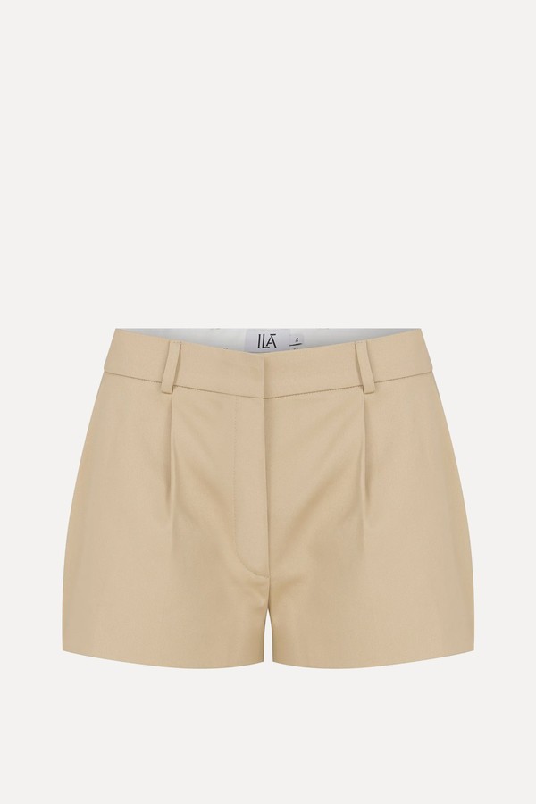 Tailored Pleated Mini Shorts from Ila