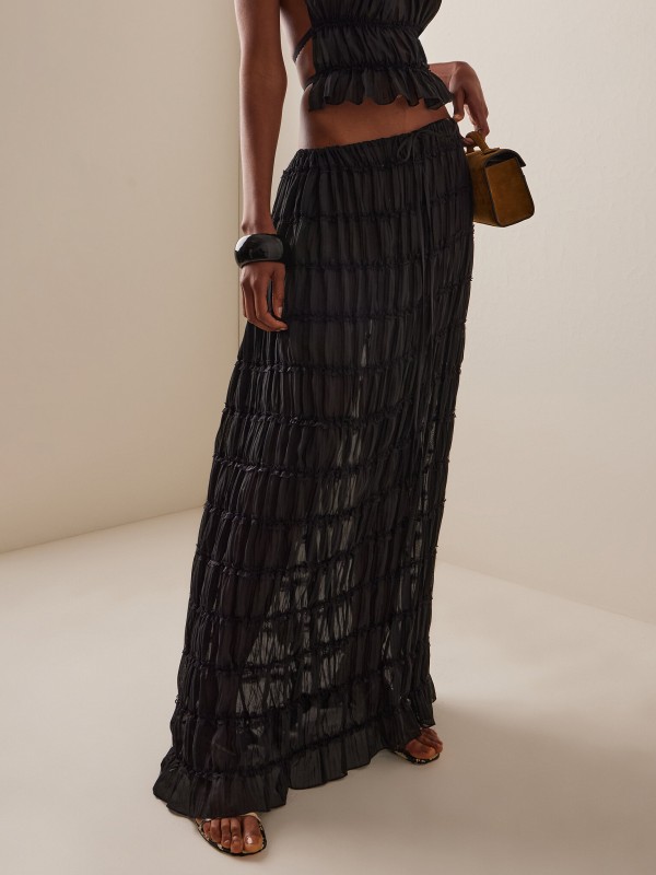 Juliette Ruched Maxi Skirt 