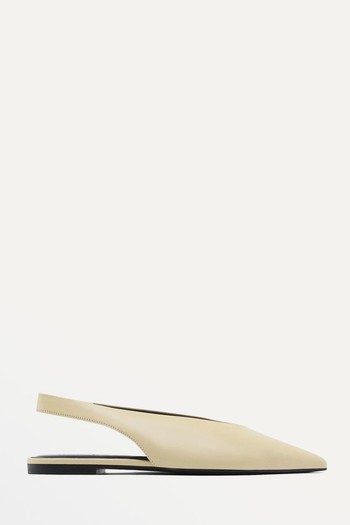 Slingback Ballet Flats With Pointed Toe from Massimo Dutti