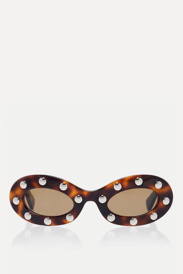 VLogo Studded Oval Sunglasses from Valentino