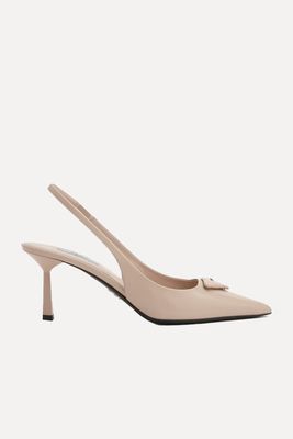 Brushed Leather Slingback Pumps from Prada