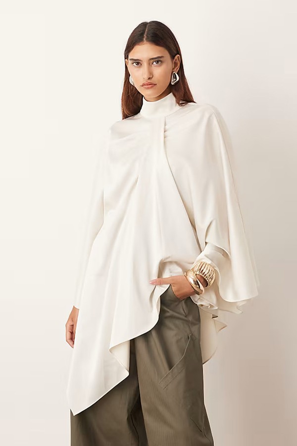 High Neck Drape Cape Top from Arrange