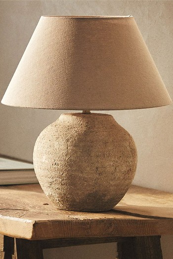 Lamp With Aged Ceramic Base