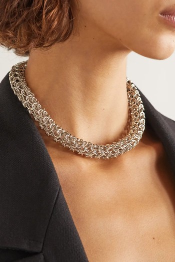 Crochet Silver Choker, AED 14,900 | Bottega Veneta