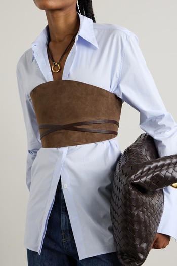 Leather-Trimmed Suede Waist Belt from Déhanche