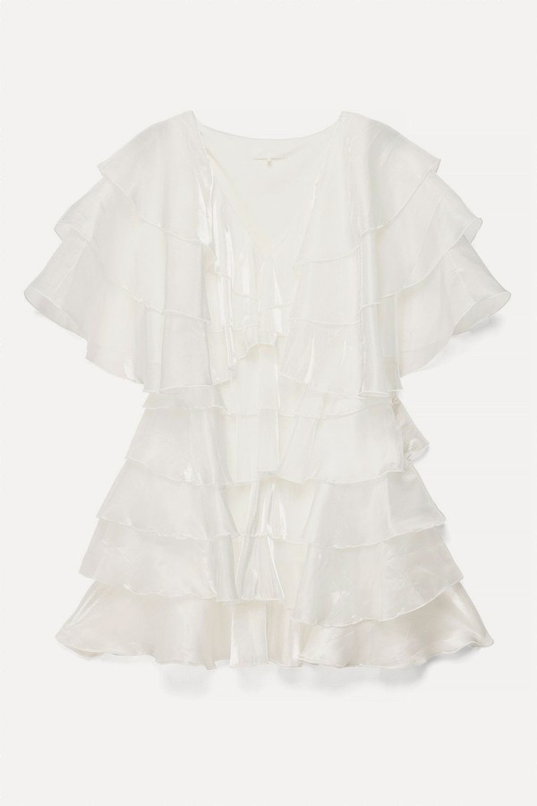 Flounce V-Neck Mini Dress