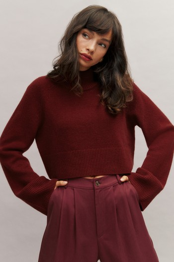 Garrett Cashmere Cropped Turtleneck from Reformation