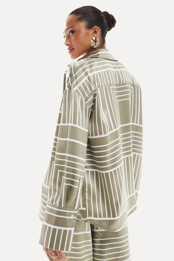 Satin Wide Cuff Button Front Shirt Co-Ord from 4th & Reckless