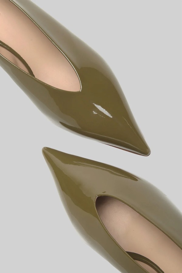 Beryl Babouche Kitten Heels Vernice Leather