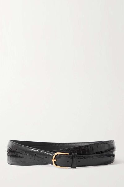 Croc-Effect Leather Belt from Toteme
