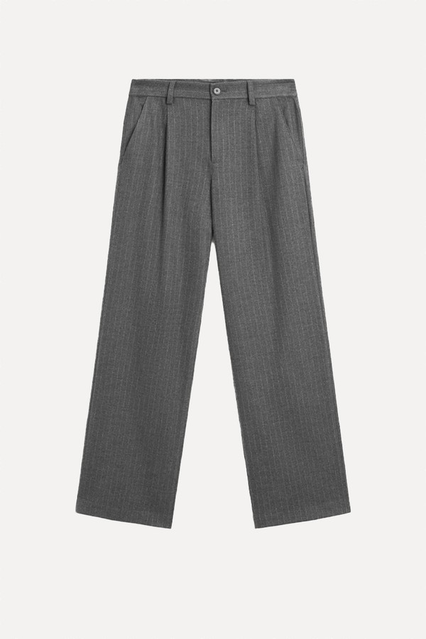 Pinstripe Wide-Leg Trousers from Massimo Dutti