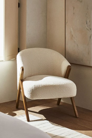 Upholstered Bouclé  Armchair, AED 1,999