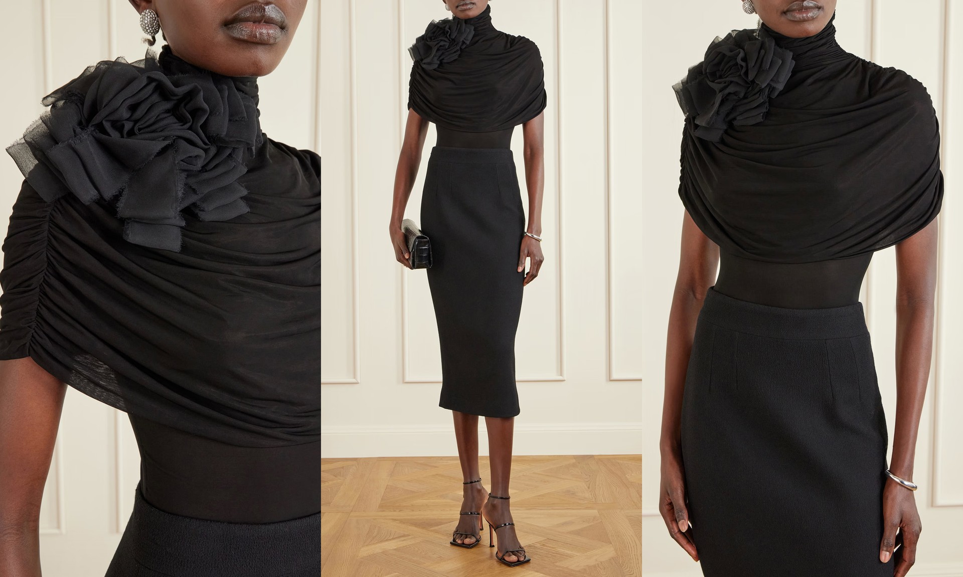 Stretch-CHhiffon Bodysuit, AED 5,365 | Magda Butrym